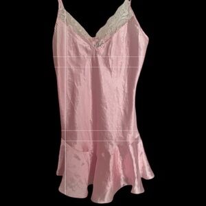 VTG Romantic Whimsical Fairy Nighty M Satiny Soft Pink